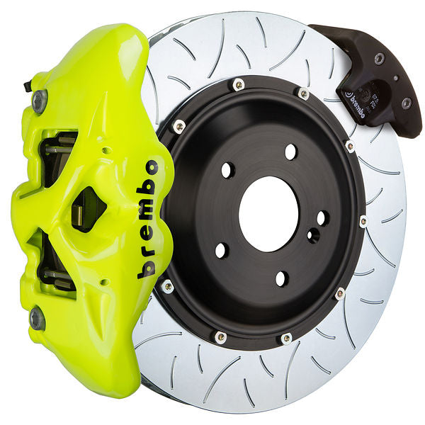 Brembo GT Big Brake Kit Rear 4-Piston 380x28 - Porsche Panamera, 4, 4S 971 17-23 - GT Fluoro Yellow Slotted Type 3 - Revzone