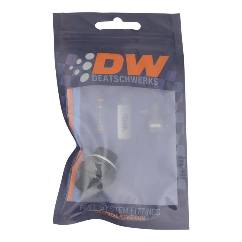 DeatschWerks 8AN ORB Male to M16 X 1.5 Metric Male (Incl O-Ring and Washer) - Anodized Matte Black - 6-02-0610-B