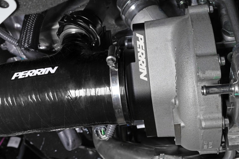 PERRIN 22-24 Subaru WRX / 20-25 LGT & OBXT Turbo Inlet Hose w/Turbo Adapter Flange (Short) - Black - PSP-INT-426BK