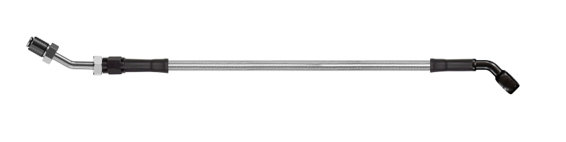 Goodridge 56in Universal Clutch Line w/Black Zinc Fittings & Clear Hose - 45Deg Banjo w/AN3 Fitting - HD2045-1CB-CL56