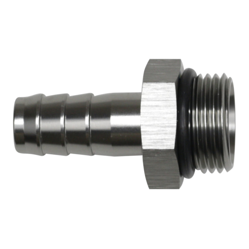 DeatschWerks 10AN ORB Male to 1/2in Male Triple Barb Fitting (Incl O-Ring) - Anodized DW Titanium - 6-02-0518