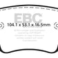 EBC 15-21 Volkswagen GTi 2.0 Turbo Ultimax2 Rear Brake Pads - UD1779