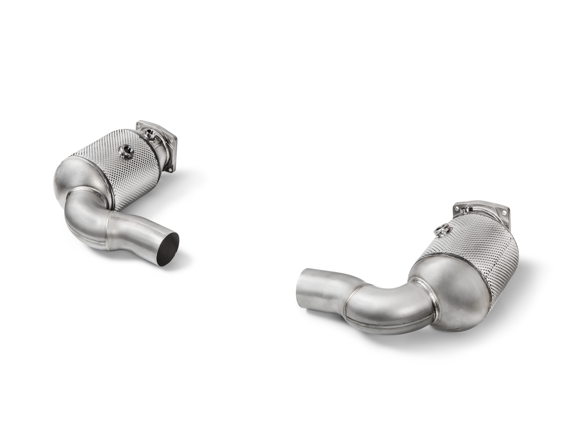 Akrapovic Link Pipe Set w Cat (SS) - Porsche 911 Turbo / Turbo S (991.2) 2019+ - L-PO/SS/2H - Revzone