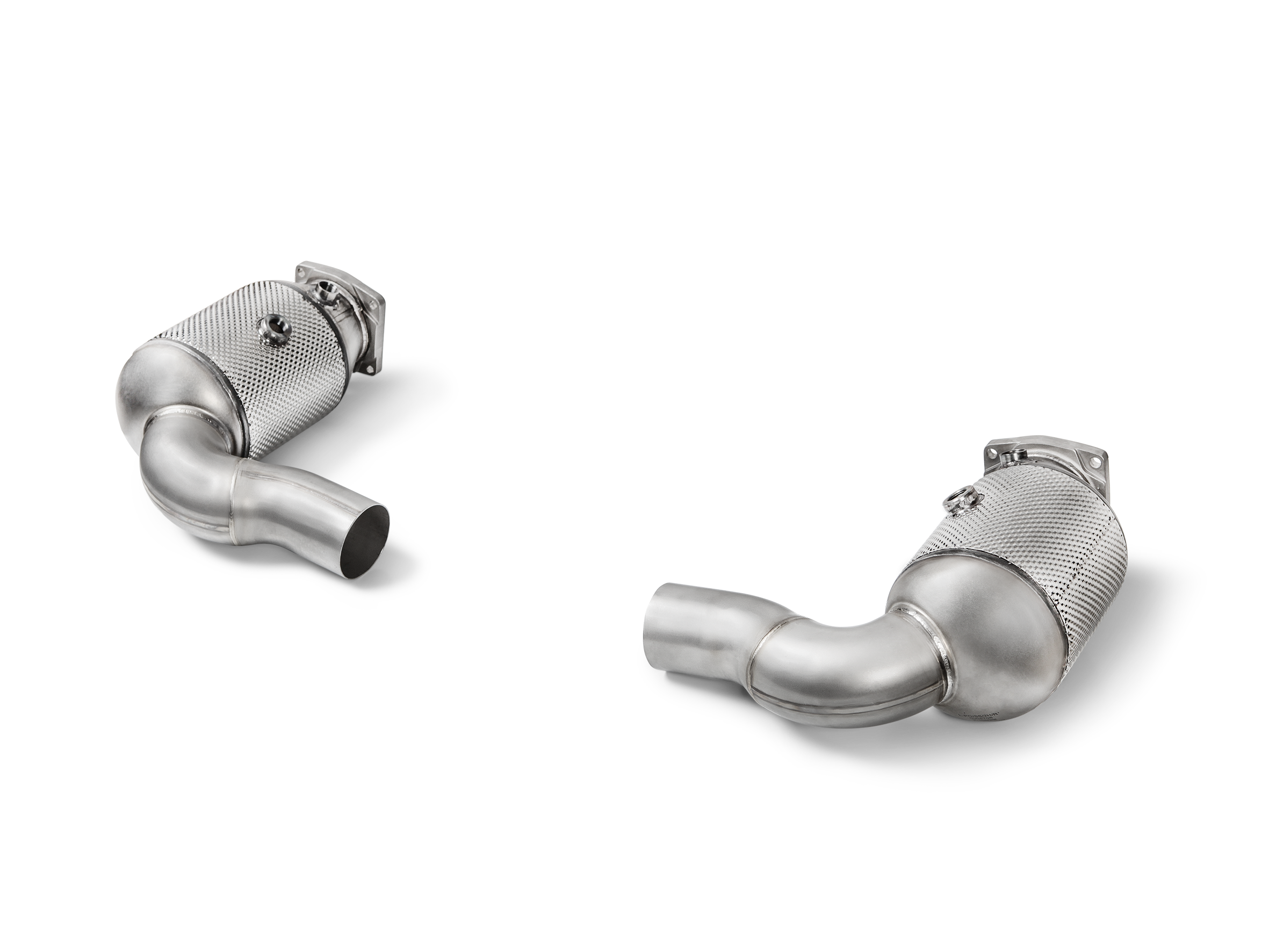 Akrapovic Link Pipe Set w Cat (SS) - Porsche 911 Turbo / Turbo S (991.2) 2019+ - L-PO/SS/2H - Revzone