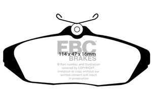 EBC 01-02 Dodge Viper 8.0 Yellowstuff Rear Brake Pads - DP41164R