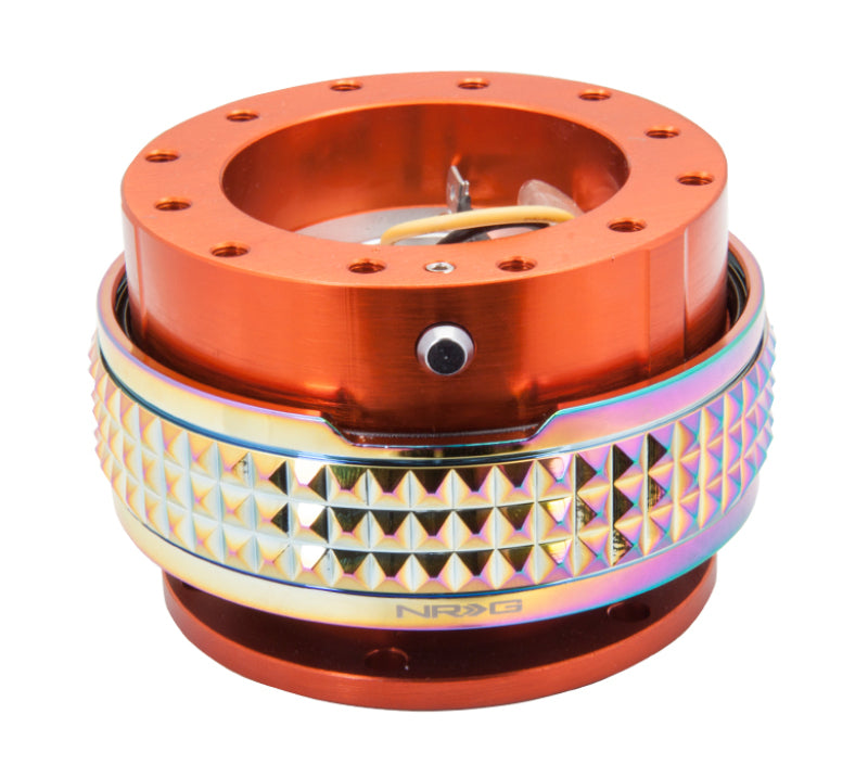 NRG Quick Release Kit - Pyramid Edition - Orange Body / Neochrome Pyramid Ring - SRK-210OR/MC