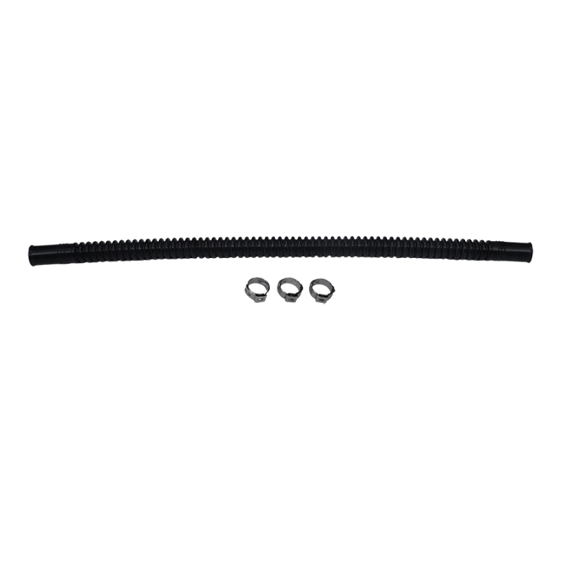 Deatschwerks Convoluted Tubing 300mm Length x 10mm ID Side 1 x 10mm ID Side 2 - Black - 9-CT-12-38