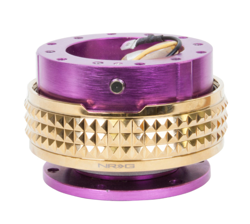NRG Quick Release Kit - Pyramid Edition - Purple Body / Chrome Gold Pyramid Ring - SRK-210PP/CG