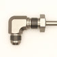 DeatschWerks 8AN Male Flare To 5/16in. Male Barb Bulkhead Adapter 90-Degree (Incl. Nut) - 6-02-0713