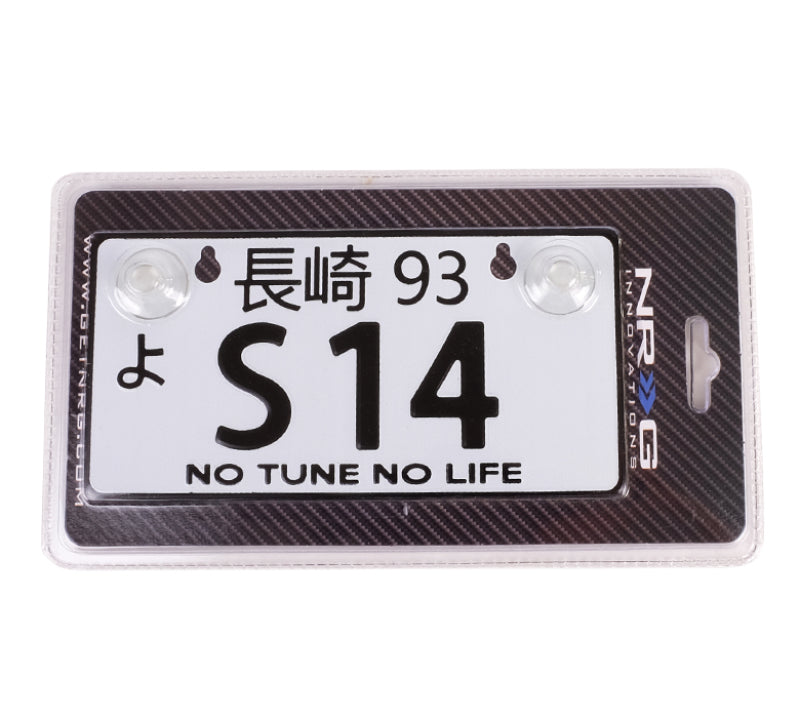 NRG Mini JDM Style Aluminum License Plate (Suction-Cup Fit/Universal) - S14 - MP-001-S14