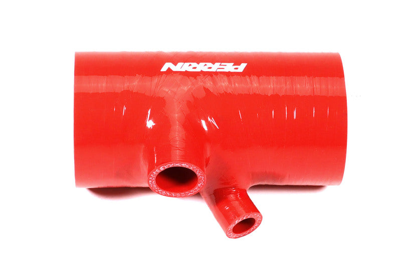 PERRIN 22-24 Subaru WRX / 20-25 LGT & OBXT Turbo Inlet Hose w/Turbo Adapter Flange (Short) - Red - PSP-INT-426RD