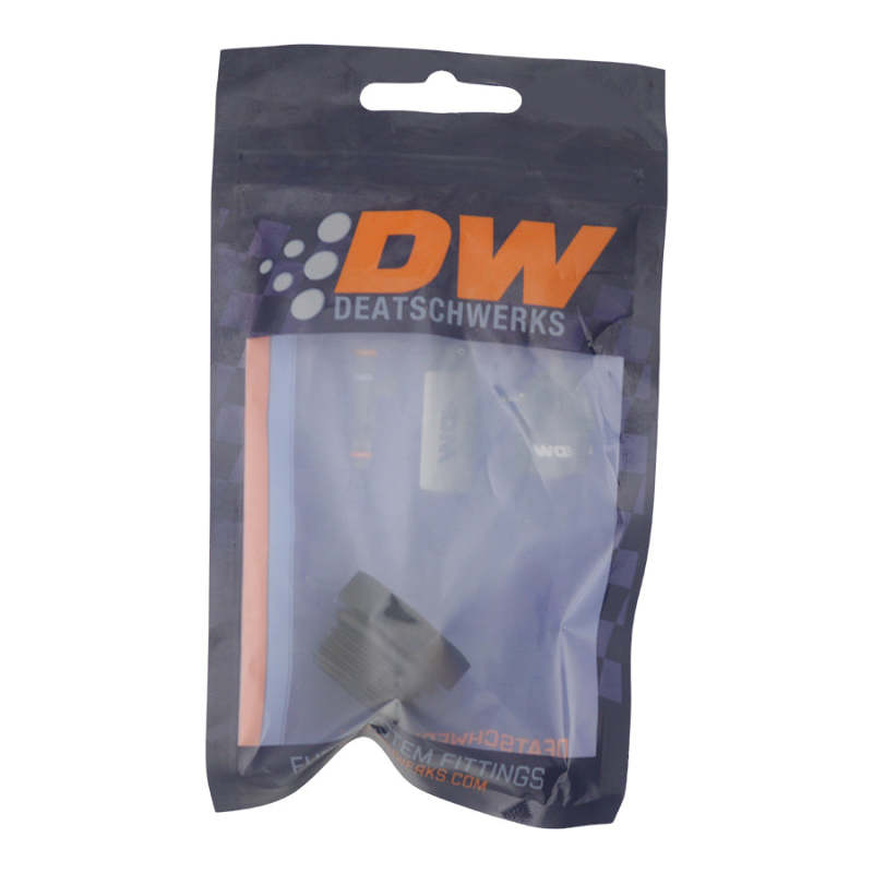 DeatschWerks 10AN ORB Male Plug Fitting with 1/8in NPT Gauge Port - Anodized Matte Black - 6-02-0732-B