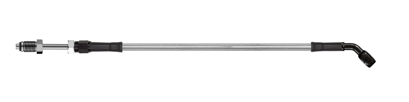 Goodridge 62in Universal Clutch Line w/Blk Fittings & Clear Hose - 45 Deg Banjo w/Straight 7/16 UNF - HD1045-1CB-CL62