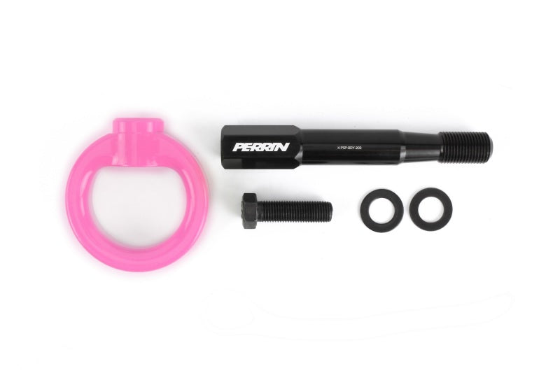 PERRIN 15-17 Subaru WRX & STI / 13-17 Crosstrek / 12-16 Impreza Tow Hook Kit (Front) - Hyper Pink - PSP-BDY-232HP
