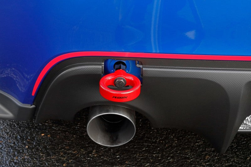 PERRIN 13-25 Subaru BRZ / 13-20 Scion FRS & Toyota 86 / 22-25 GR86 Tow Hook Kit (Rear) - Red - PSP-BDY-255RD