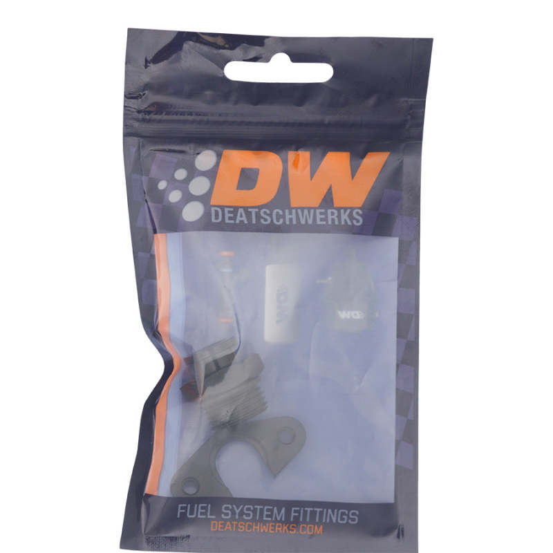 DeatschWerks 8AN ORB to Polaris RZR Turbo OE Regulator Adapter - Anodized Matte Black - 6-02-0140-B