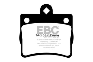 EBC 95-97 Mercedes-Benz C220 (W202) 2.2 (Single Pin Rear) Ultimax2 Rear Brake Pads - UD739
