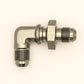 DeatschWerks 6AN Male Flare To 6AN Male Flare Bulkhead Adapter 90-Degree (Incl. Nut) - 6-02-0710