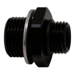 DeatschWerks 6AN ORB Male to M18 X 1.5 Metric Male (Incl O-Ring and Washer) - Anodized Matte Black - 6-02-0606-B