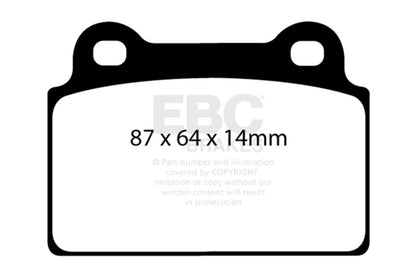 EBC 08-16 Mitsubishi Lancer Evo 10 2.0 Turbo (1 piece rotor) Bluestuff Rear Brake Pads - DP51985NDX