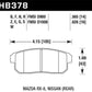 Hawk Mazda RX-8 / Nissan Track DTC-30 Race Rear Brake Pads - HB378W.565