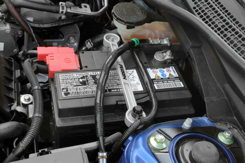 PERRIN 17-21 Honda Civic Type R Battery Tie Down - Silver - PHP-ENG-701MSL