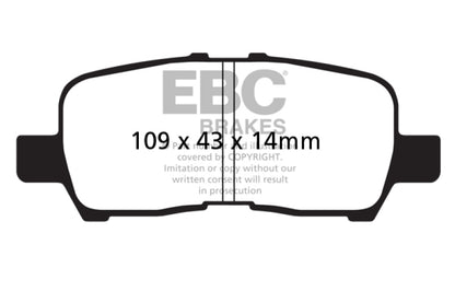 EBC 05-09 Buick Allure (Canada) 3.6 Ultimax2 Rear Brake Pads - UD999