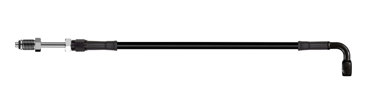 Goodridge 58in Universal Clutch Line w/Blk Zinc Fitting & Blk Hose - 90Deg Banjo w/Straight 7/16 UNF - HD1090-1CB-BK58