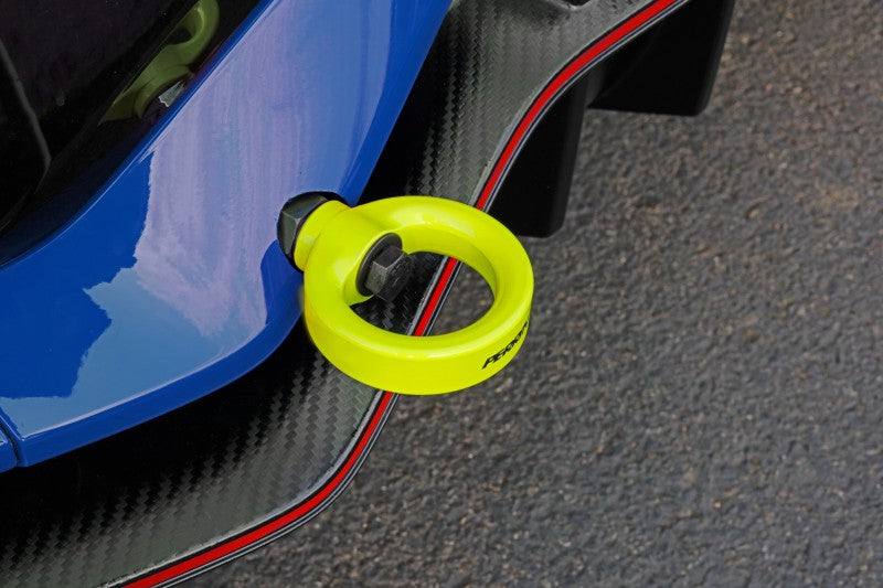 PERRIN 17-21 Honda Civic Si/Type R/Touring/Hatchback Tow Hook Kit Rear - Neon Yellow - PHP-BDY-251NY