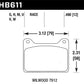 Hawk Willwood 7912 DTC-60 Race Brake Pads - HB611G.490