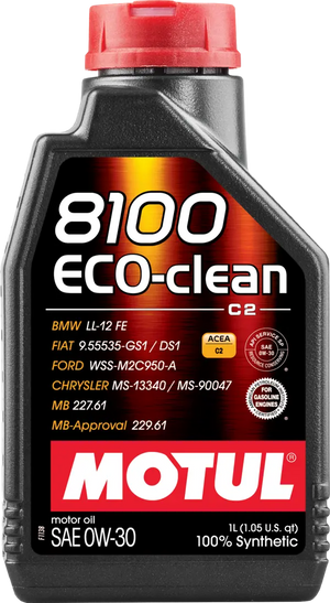 Motul 8100 Eco-clean 0W-30 100% Synthetic Engine Oil