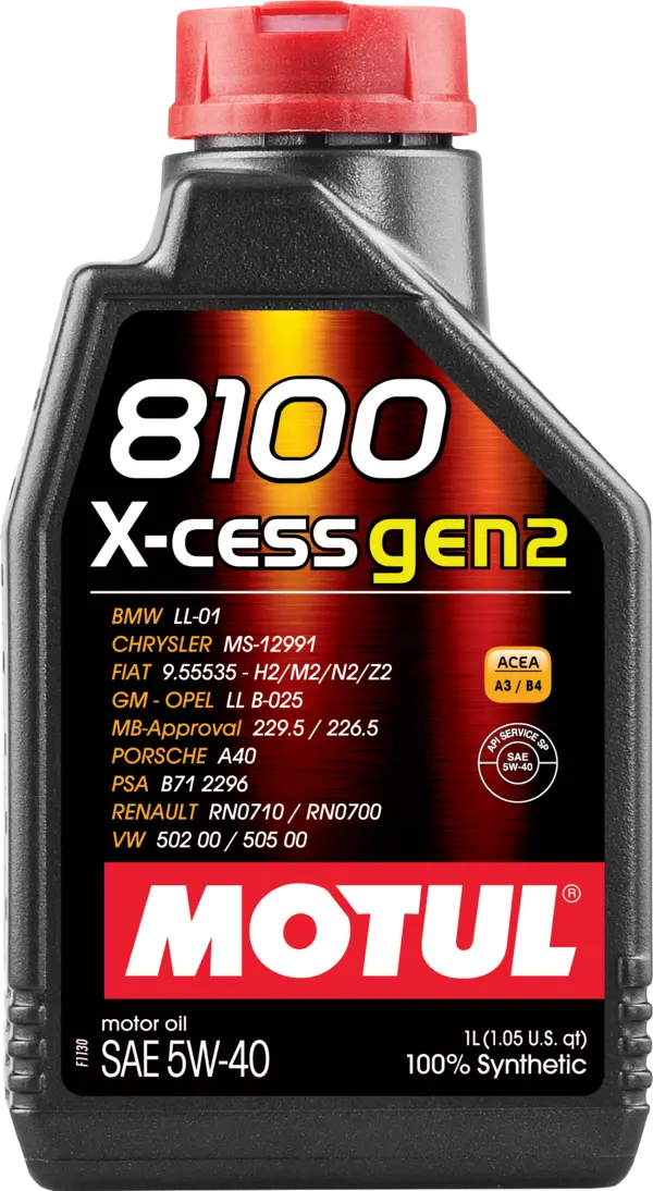 Motul 8100 X-CESS Gen2 5W-40 100% Synthetic Engine Oil - Revzone