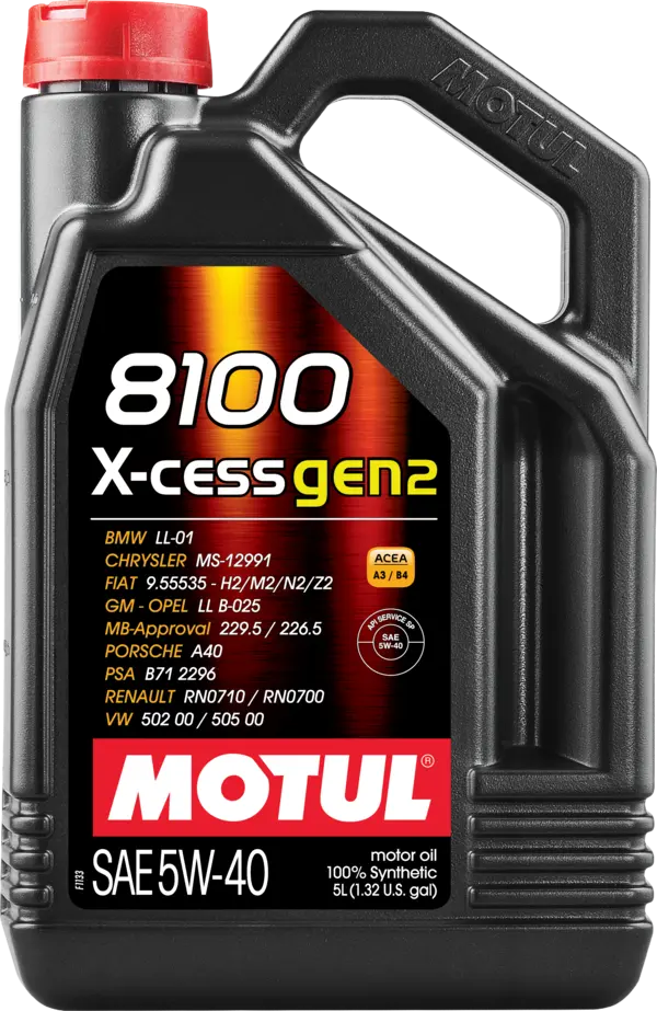 Motul 8100 X-CESS Gen2 5W-40 100% Synthetic Engine Oil - Revzone