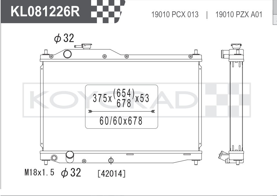 Koyo Performance Radiator - Honda S2000 AP1 F20C MT 1999-2009 - VH081226 - Koyo - Revzone