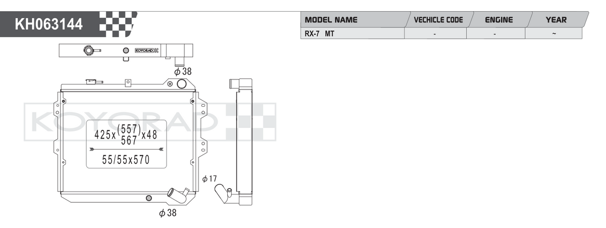 Koyo Performance Radiator - Mazda RX-7 FB S3 1983-1985 - HH063146 - Koyo - Revzone